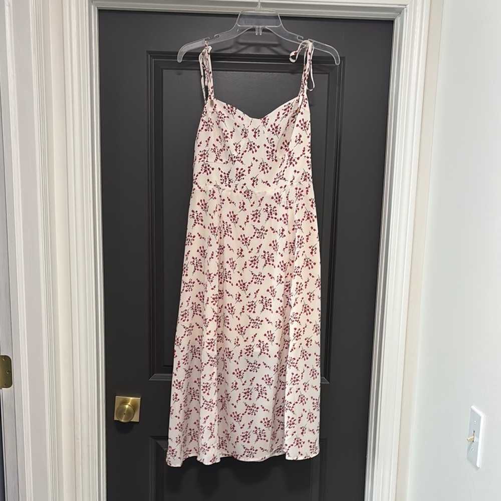 Here Comes The Sun cream red floral dress L